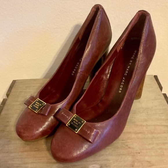 MARC BY MARC JACOBS block heel leather pumps - Picture 2 of 6